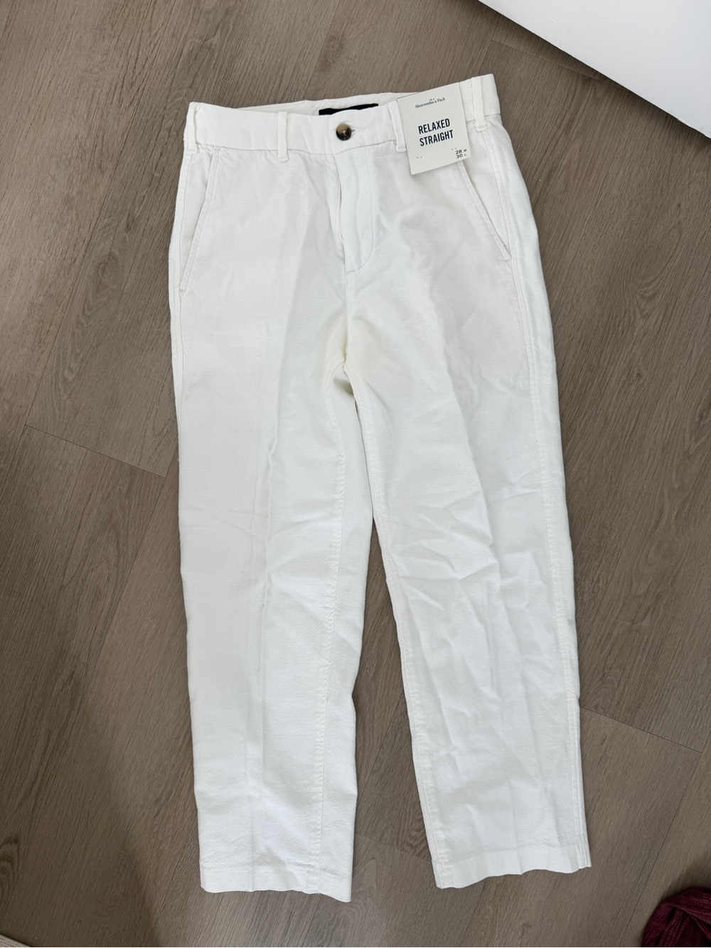 Relaxed Straight White Linen Men’s Pants
